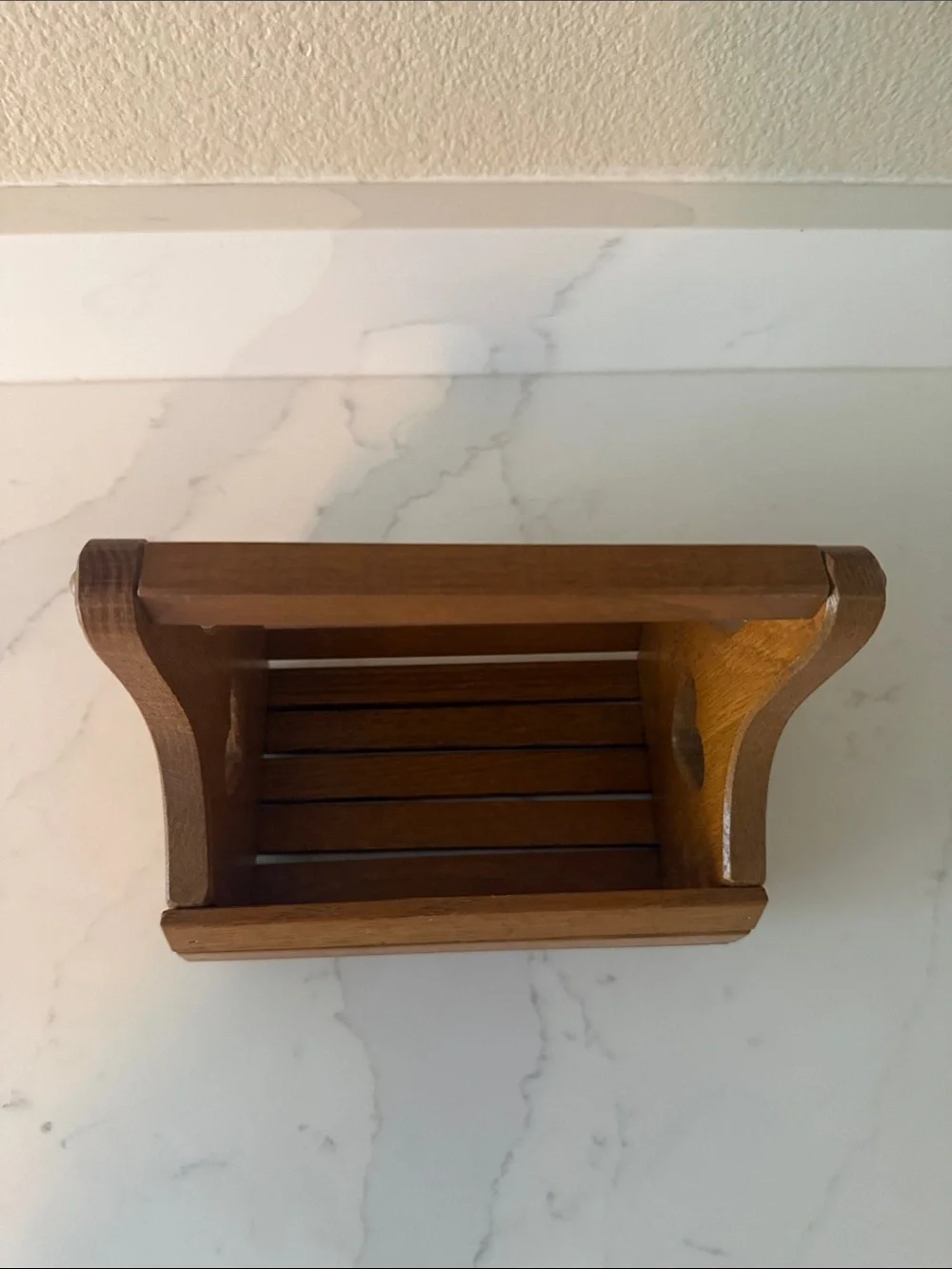 Wooden Heart Accent Caddy Basket - Brown